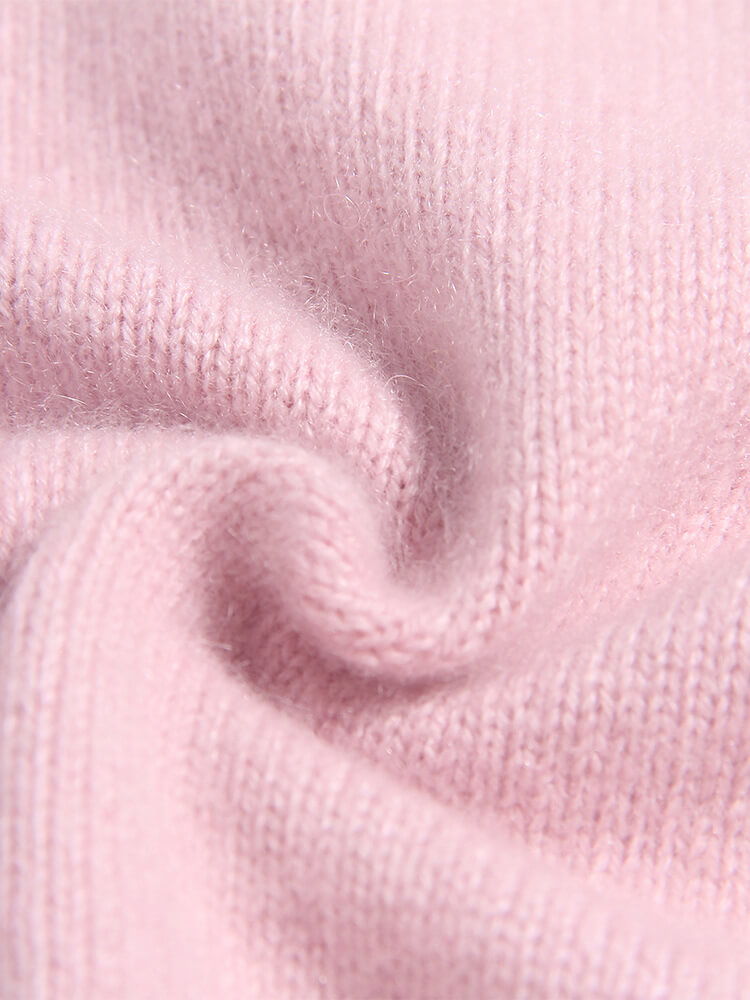 Kids Soft Pink Rainbow and Clouds Knit Pullover Cashmere Sweater